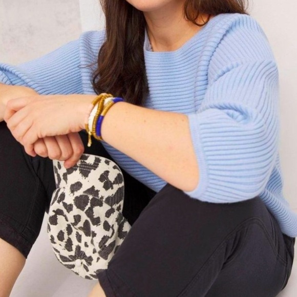 Anthropologie - Kendall cropped boatneck ribbed sweater Sky Blue - Picture 2 of 8